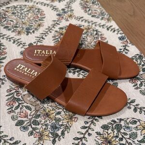 Italian Shoemakers Brown Slide Sandals